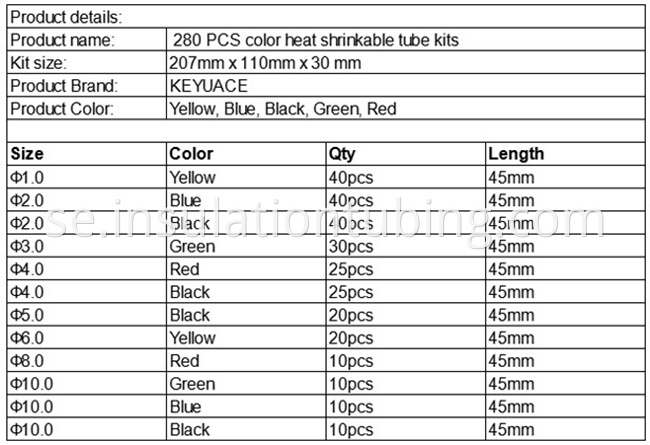 Single Wall Heat Shrink Tubing Kit